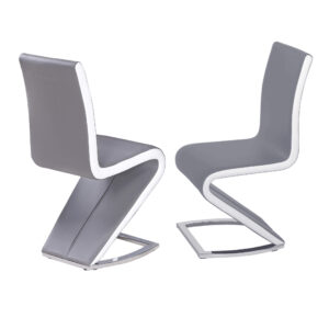 Aldridge Dining Chair Grey with White PU Sides (2s)