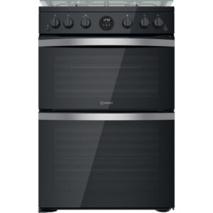 Indesit ID67G0MCBINDESIT BLACK DOUBLE GAS COOKER