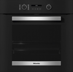 Miele H2465BPMIELE ACTIVE OBSIDIAN BLACK WITH STAINLESS STEEL SINGLE PYROLYTIC OVEN