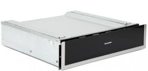 Montpellier WD140STMONTPELLIER 14CM WARMING DRAWER IN BLACK GLASS WITH STAINLESS STEEL TRIM