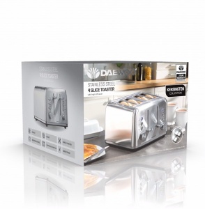 Daewoo SDA2082GEDAEWOO KENSINGTON STAINLESS STEEL 4 SLICE TOASTER