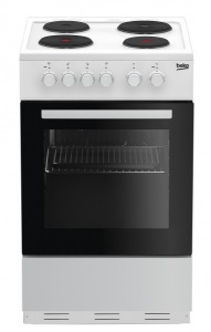 Beko KS530WBEKO WHITE 50CM WIDE ELECTRIC SINGLE CAVITY COOKER WITH SEALED PLATE HOB