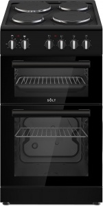Solt STC50KSOLT BLACK 50CM TWIN CAVITY SOLID PLATE ELECTRIC COOKER