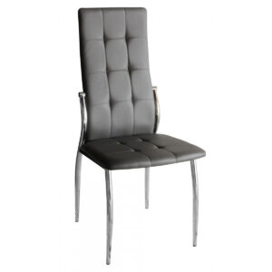Oyster PU Chairs Grey & Chrome