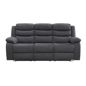 Turin Recliner Fabric 3 Seater Grey Dark