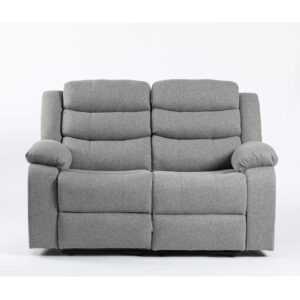 Turin Recliner Fabric 2 Seater Grey Light