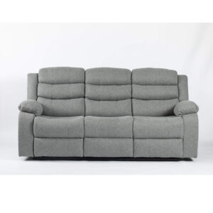Turin Recliner Fabric 3 Seater Grey Light