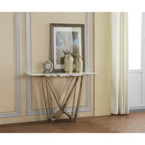 Sardinia Marble Console Table with Stainless Steel Base